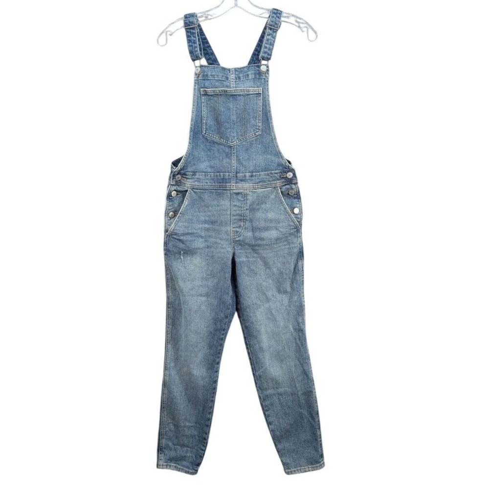 Old Navy Overalls OG Bri Margarita Medium Wash Slim Fit Boho‎ Y2K Stretch Size 0